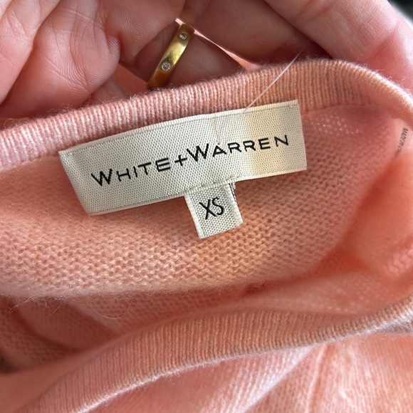 White + Warren Fitted Short Sleeve Sweater Tee in Baby Pink - Picture 6 of 6